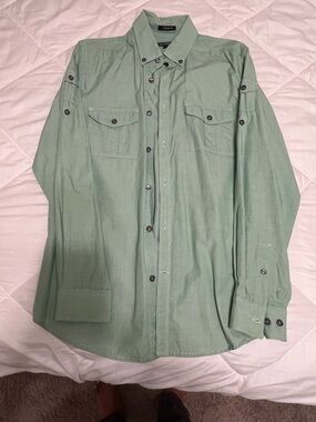 Express Men's Button-Down Shirt in Sage Green